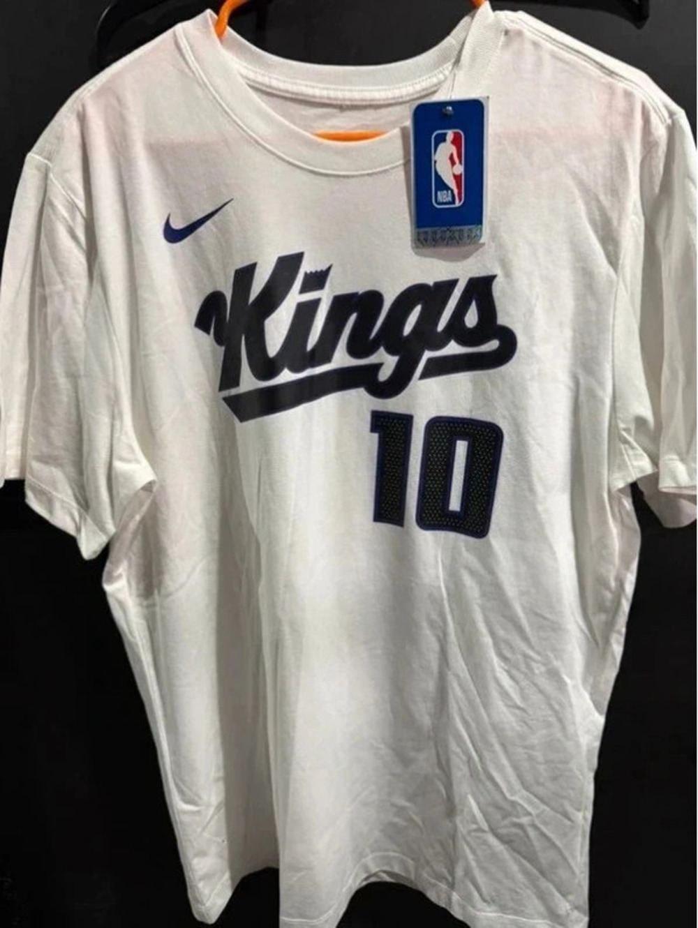 Nike Sacramento Kings Domantas Sabonis #10 White Tee with Purple Accents